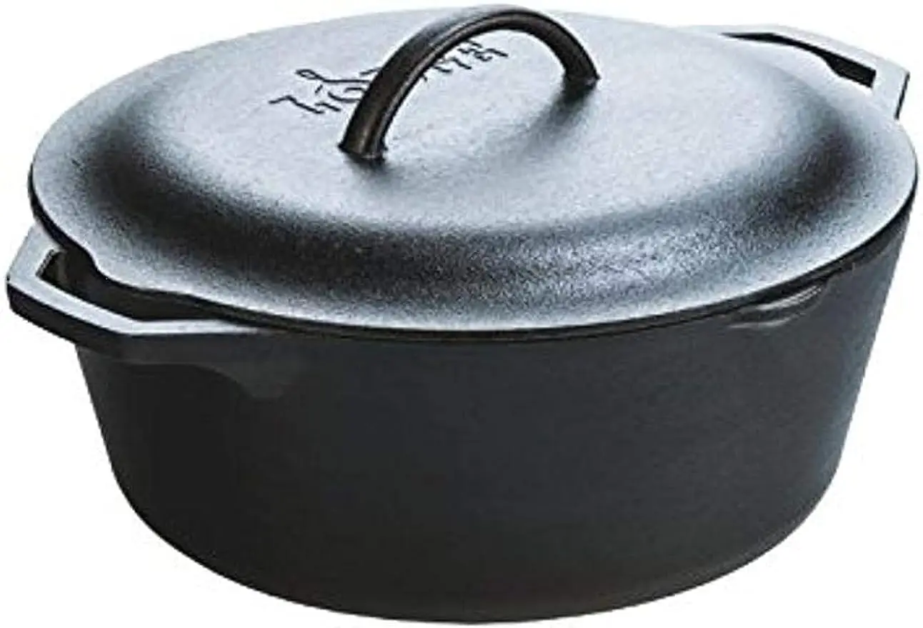 

Cast Iron Serving Pot Dutch Oven with Dual Handles, Pre-Seasoned, 7-Quart,Black