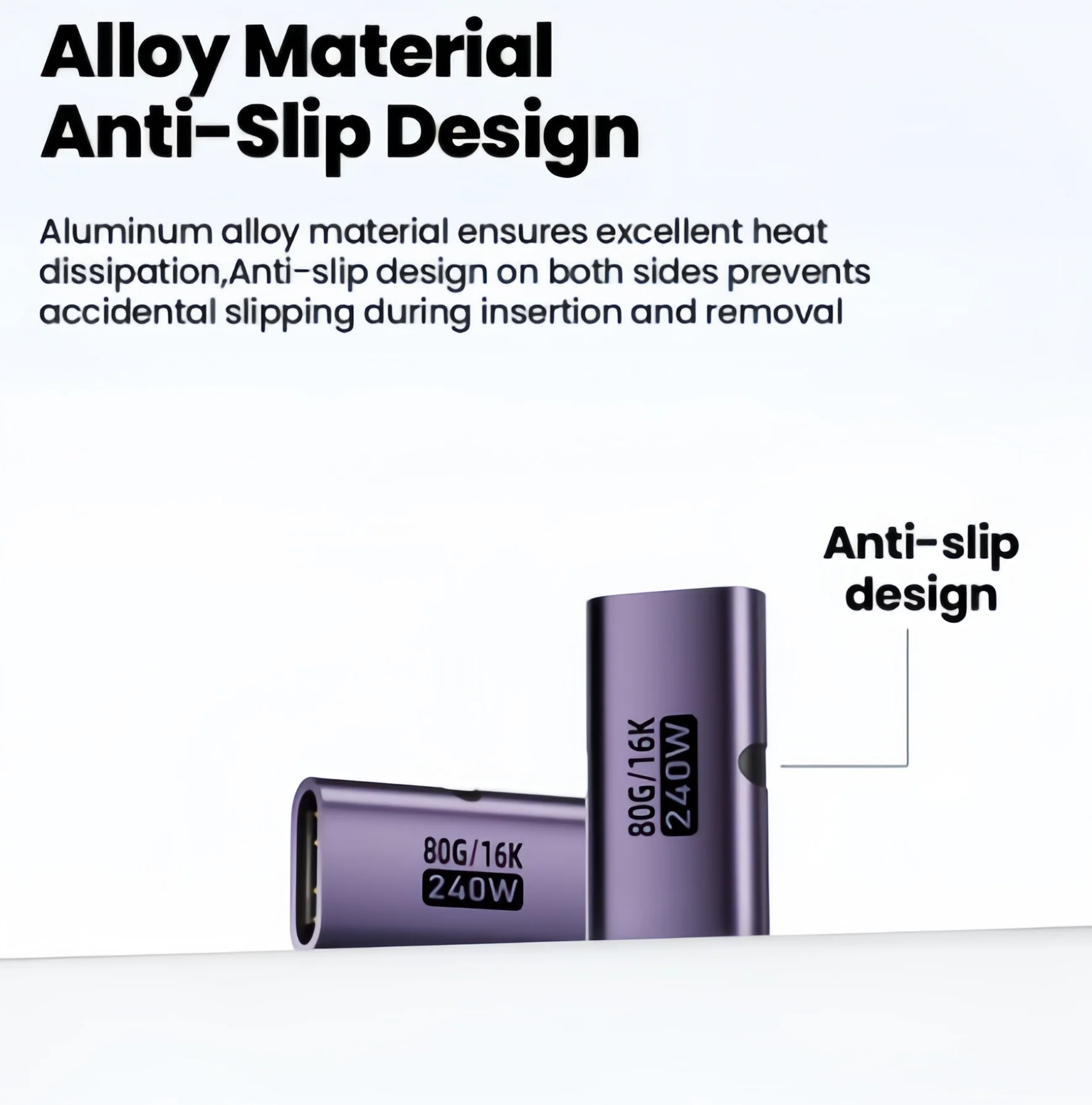 240W PD USB C 암-암 어댑터 40Gbps 고속 8K 60Hz 비디오