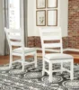 Cushioned Dining Chair with Signature Design, Vintage Farmhouse, Whitewash,   2 Count 5