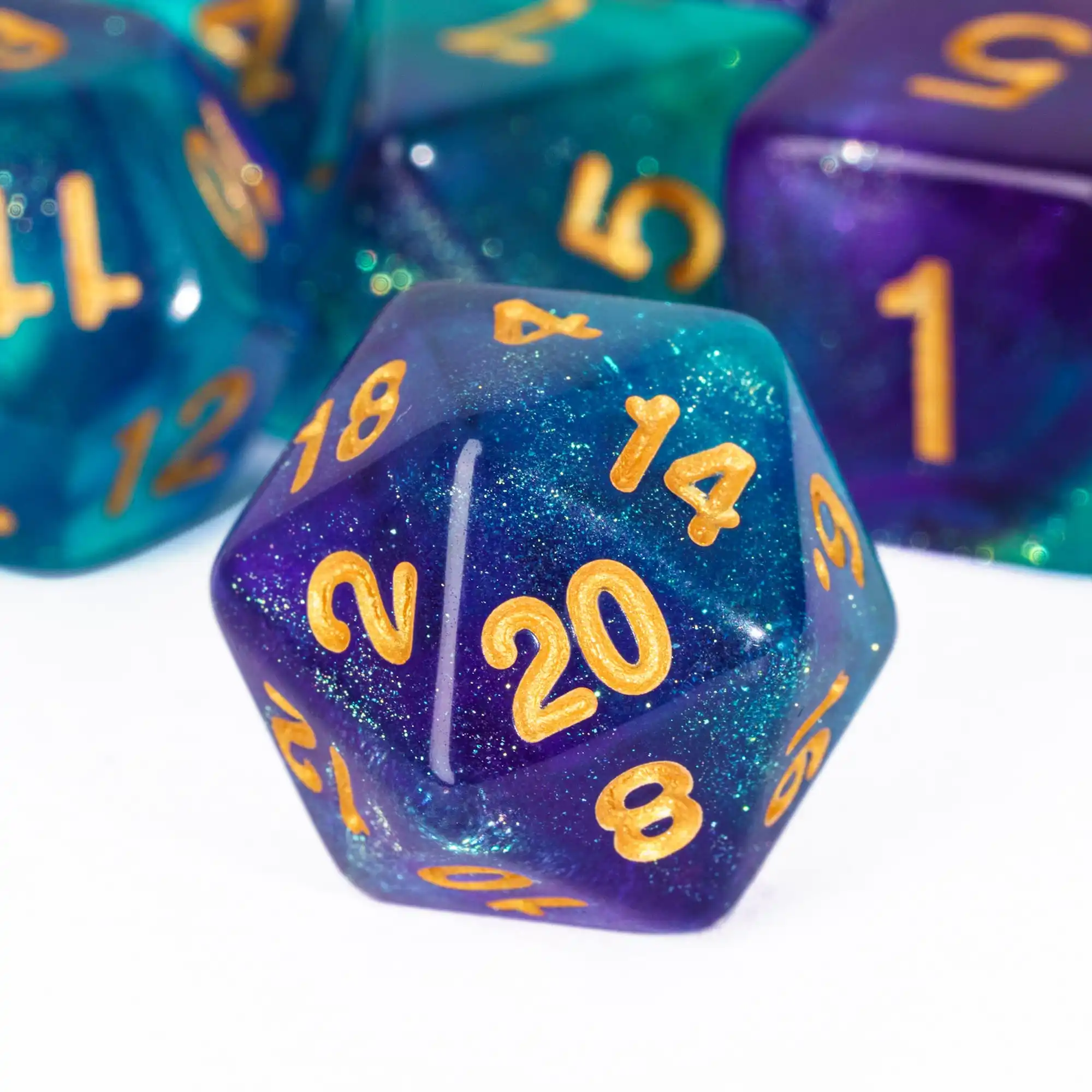 7PCS DND Metal Dice Set Antique Gold With Gift Box - Polyhedral RPG Dice For Dungeons & Dragons, Pathfinder, MTG
