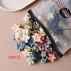 Chic Frosted Floral Hair Claw Clips - Vibrant Assorted Colors (10PCS)