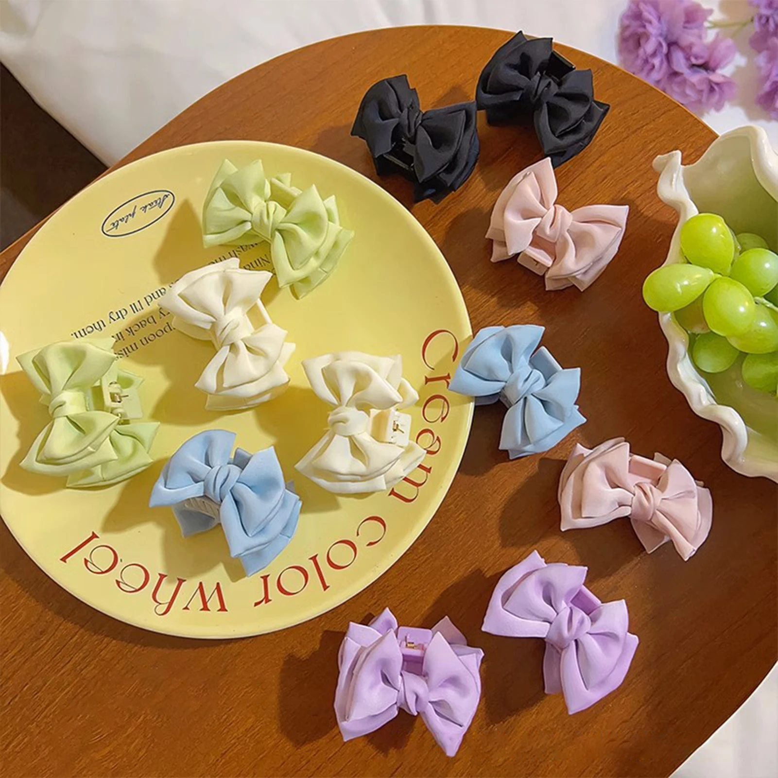 1pc Bowknot Haar Klaue Für Frauen 3,5 cm Mini Satin Bogen Haar Clip Sweety Koreanischen Stil Shark Greifer mädchen Trendy Haar Zubehör – Detail 7