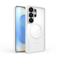 Premium Silicone Case with MagSafe Wireless Charging Compatibility - Full Coverage Protection - Galaxy S26 Plus (Magnetic White)