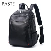 2024 Black Fashion Genuine Cow Leather Men's Backpack Male Laptop Man Business Bagpack High Quality Shool Bags for Teenager Boys 2