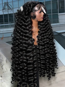 200% Loose Deep Wave 13x6 Lace Front Human Hair Wigs 30 40 Inch Brazilian Curly Water Wave HD Lace Frontal Wig For Women 1