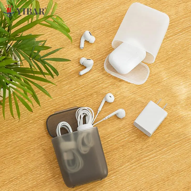 

Ins Portable Wire Cable Storage Box Travel Headphone Jewelry Coin Cable Earphone Organizer Holder Dust-proof Storage
