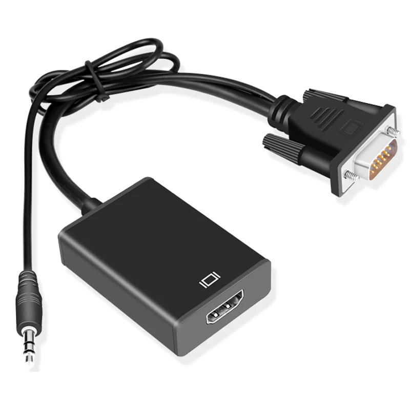 VGA TO HD Converter VGA Input HDMI-compatible Output Audio Video Cable Adapter For Computer Laptop TV Projector