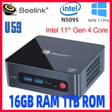 Beelink U59 Mini PC Windows 11 Intel 11th Gen N5095 DDR4 8GB 256GB 2.4G&5.8G Dual Wifi BT4.0 1000M LAN Desktop Mini Computer