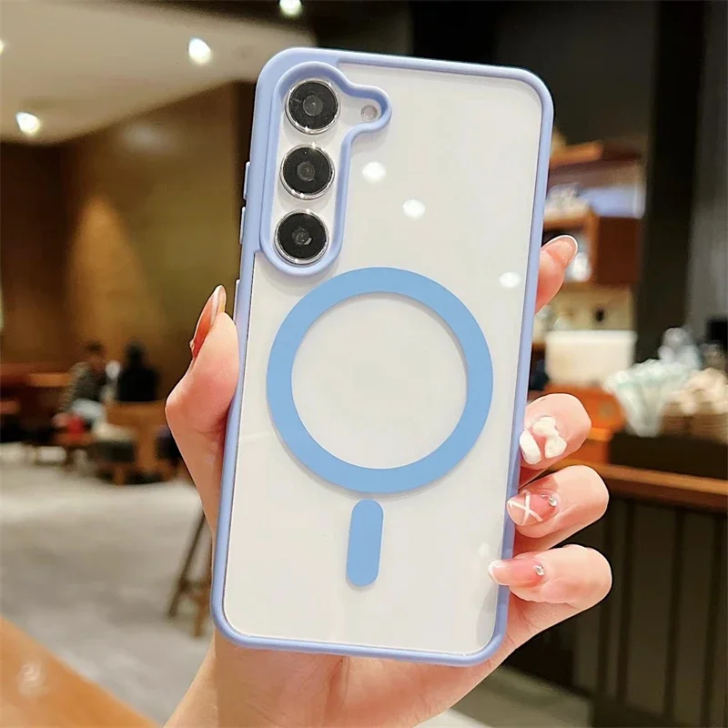 Magnetische, matte, harte Macsafe-Hülle aus Acryl für Magsafe Samsung Galaxy S25 S24 S23 Plus S22 Ultra S23Ultra S22Plus S23+ S22+ Mac Safe Cover_voghion.com