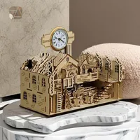Tada 3D DIY Wooden Assembly Santa Claus Factory Model Puzzle Building Block Kits Toys Game Birthday Gift For Children Kids Adult 2