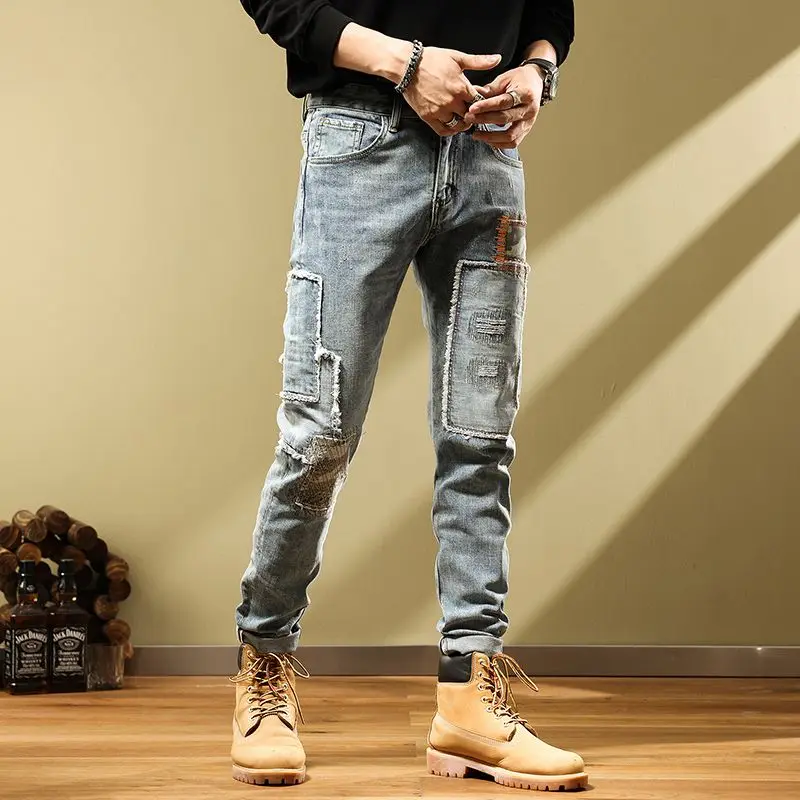 Harem Jeans for Men Vintage Korean Fashion Summer Mens Cowboy Pants Elastic Slim Fit Cotton Retro Free Shipping Stretch Trousers