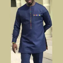 

Muslim Men African Ethnic Print Trendy Shirt Crew Neck Autumn Spring Daily Work Business Dubai Long Sleeve Casual New 2022 Tops