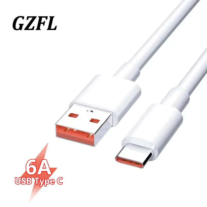 

6A USB Type C Super-Fast Cable For Samsung S23 Huawei Mate 40 Xiaomi 11 VIVO OPPOR17 Fast Charging USB-C Charger Cable Data Cord