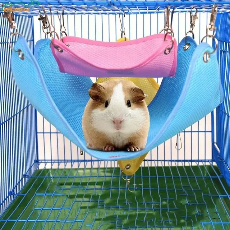 Pet Hammock Breathable Mesh Hamster Rodent Cage Hammock for Rats Guinea Pig Accessories Small Animal Swing Toys Hanging Bed