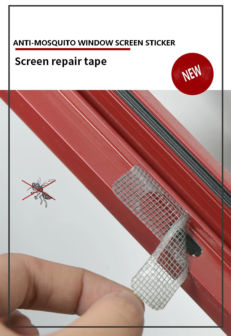 5-teiliges Set Fenstergitter-Reparatur-Aufkleber, Insektenschutz-Netz, Moskitonetz-Reparatur-Patch für Löcher im Türgitter – Detail 7