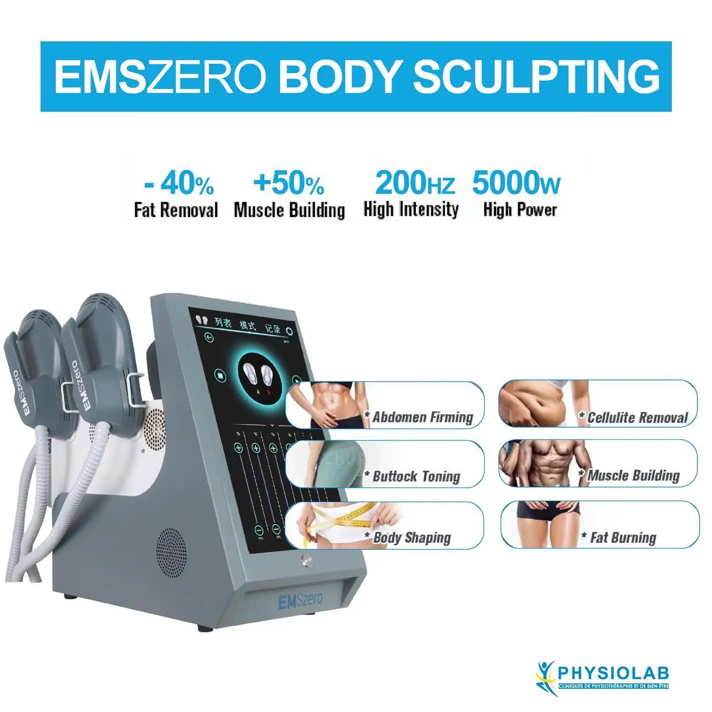

6500W Emszero Body Slimming Contouring 15 Electromagnetic NEO Weight Loss Hiemt 4Handles Pelvic Cushion Build Muscle Machine
