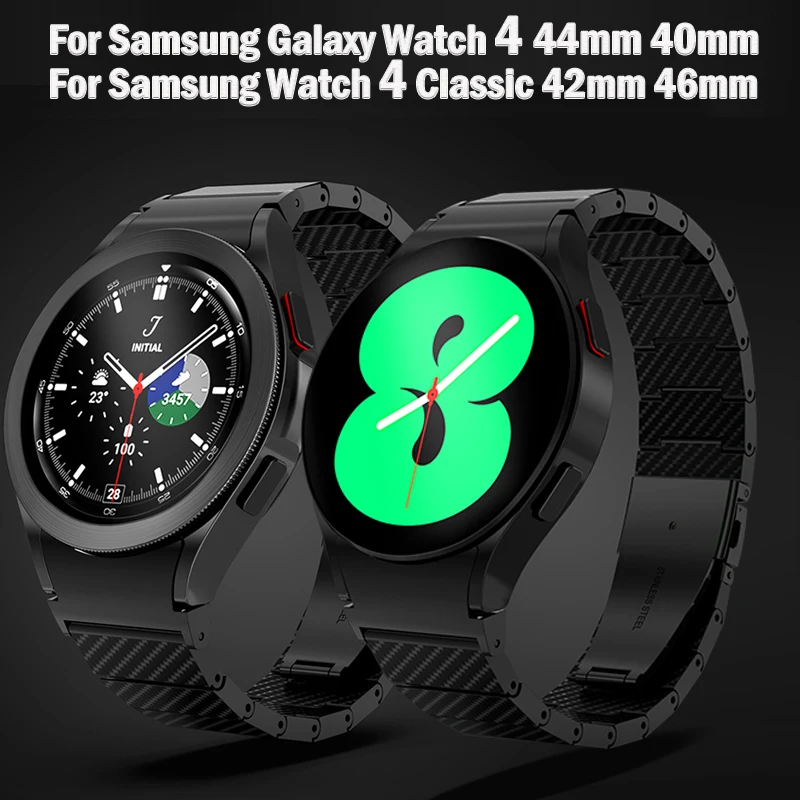 

Ремешок из углеродного волокна для Samsung Galaxy Watch 4 Classic 42 мм 46 мм, аксессуары для Galaxy Watch 4 40 мм 44 мм