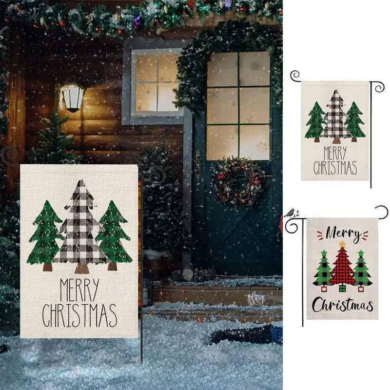 

Christmas Garden Flag Christmas Tree Yard Banner Garden Decorations Flags For Yard Backyard Doorway Lawn Porch And Courtyard