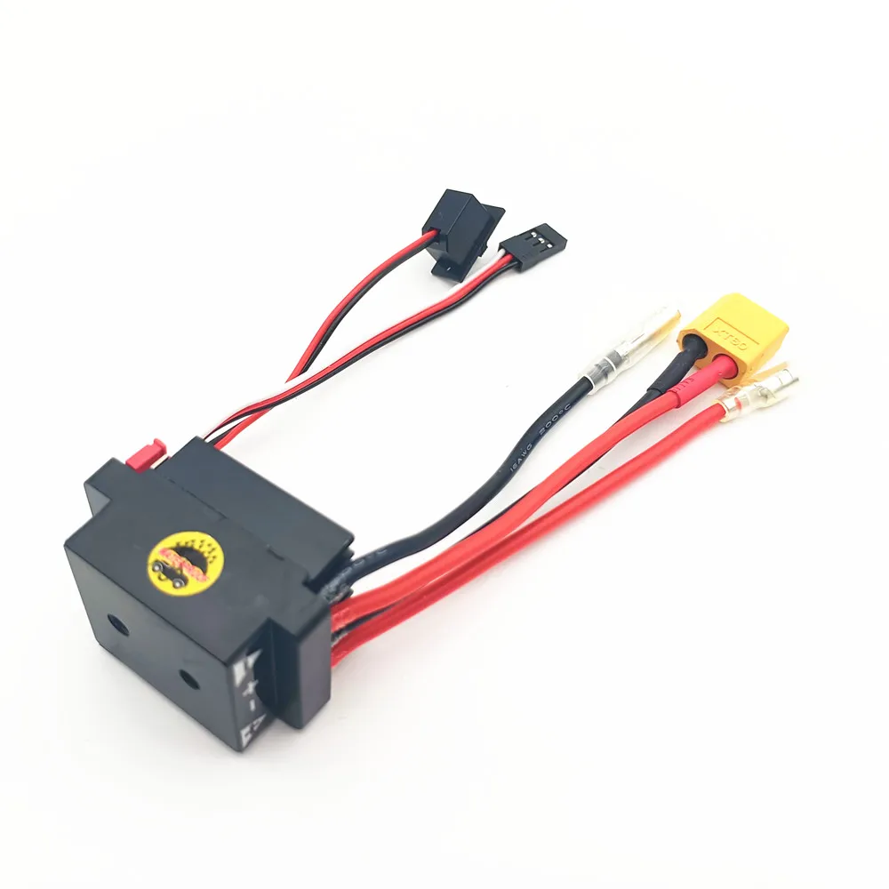 Vue de dessus du variateur ESC 320A pour bateau RC avec logo et spécifications