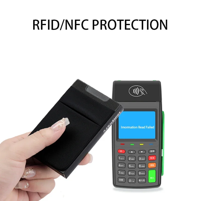 Slim RFID Blocking Metal Wallet with Automatic Pop-up Card Case and Elastic Back Pouch