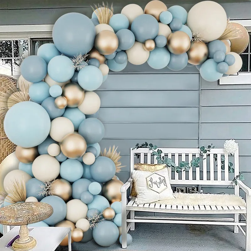 Description Picture 3 of itemBlue Balloon Garland Arch Kit Happy Birthday Party Decoration Baby Shower Globos Confetti Latex Baloon Wedding Party Supplies