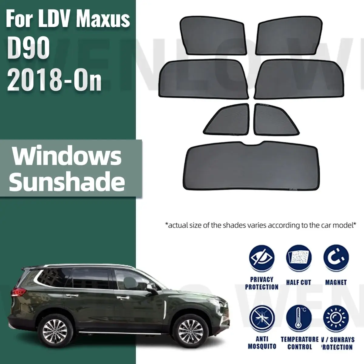 For LDV Maxus D90 2018-2023 Car Sunshade Shield Magnetic Front ...