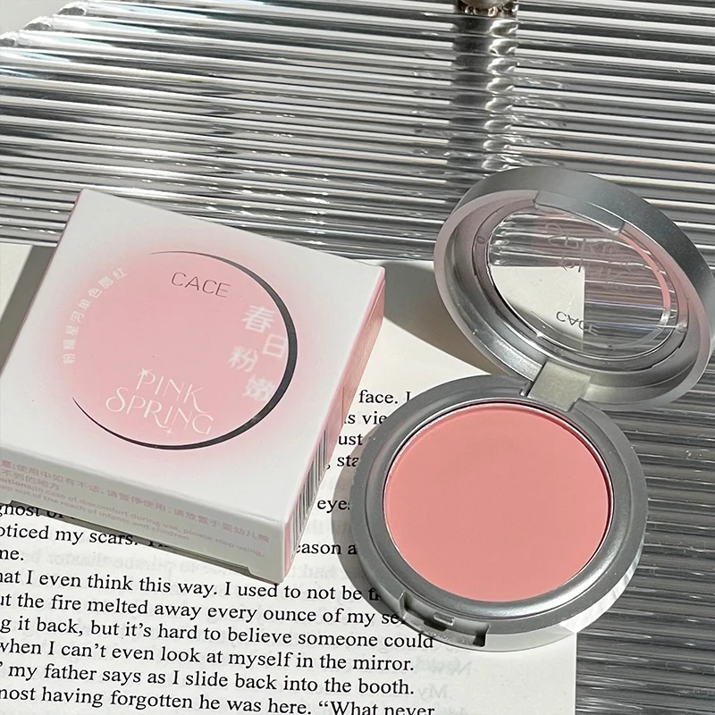 Single Matte Blusher Palette Blush Cream Contour Makeup Face Blusher Natural Cheek Tint Brighten Waterproof Peach Blush Cosmetic