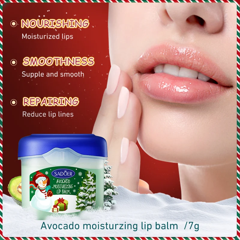 4pcs/kit SADOER Lip Balm Sets Moisturizing Anti Cracking Hydrating Repair Nourishing Plump Lips Lipstick Skin Care Christmas Box