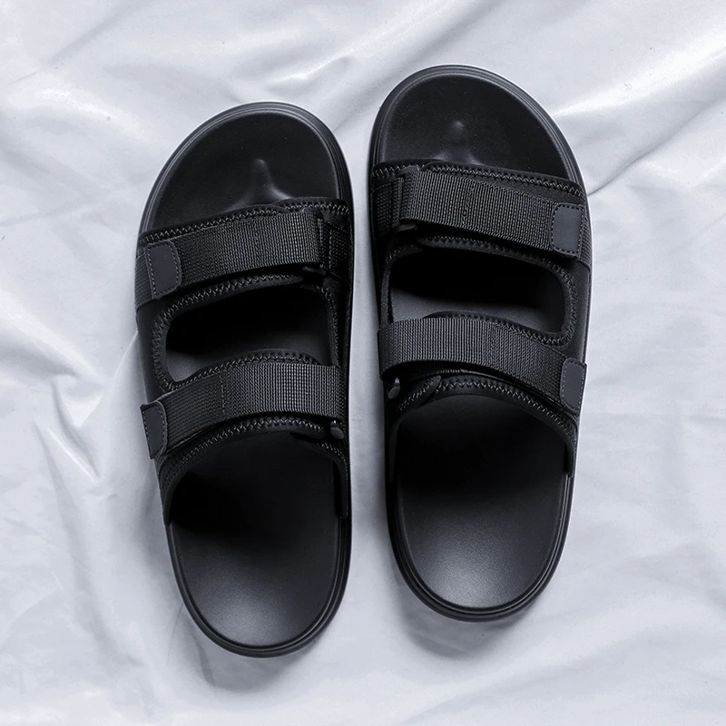 Summer Men's sports sandals Outdoor beach sandals Mesh rubber sole soft anti slip sandals High quality black mens Roman sandals