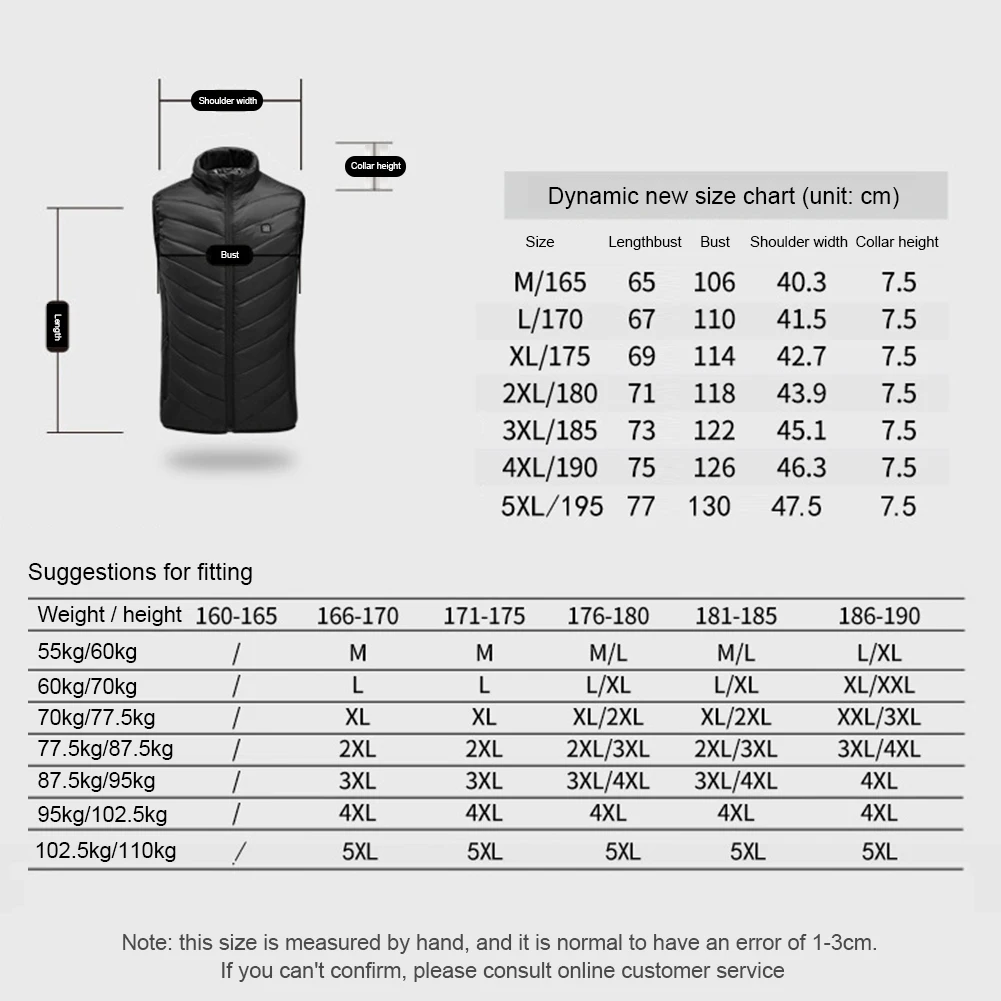 13 Places Areas Thermal Clothing Warm USB Thermal Waistcoat Washable Winter Heated Jacket Oversized 5XL for Outdoor Hunting