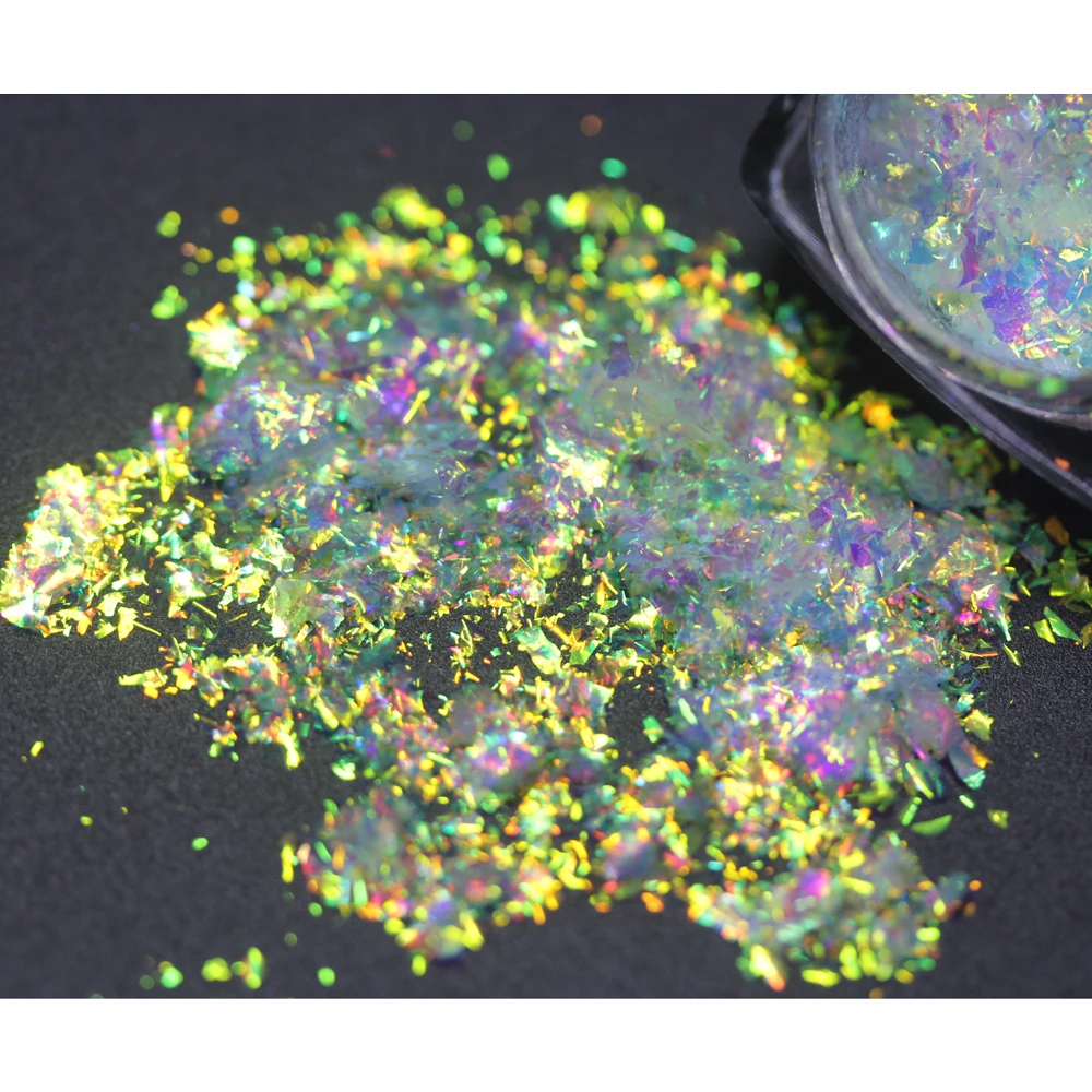 Multichrome Rainbow Chrome Color Changing White Chameleon Flakes for Nail,Body,Face,Lipstick,Cosmetic,Eye shadow Resin DIY
