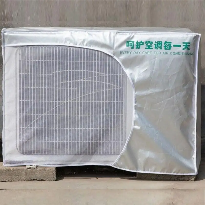 Outdoor Air Conditioner Dust Cover Silver Waterproof Outer Polyester