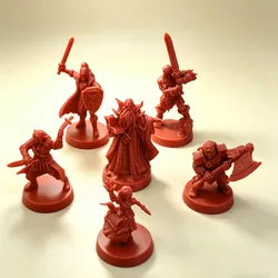 Set of Heroes and Orcs Miniature Figures for Fantasy Board Games and Tabletop RPGs (6PCS Warriors)