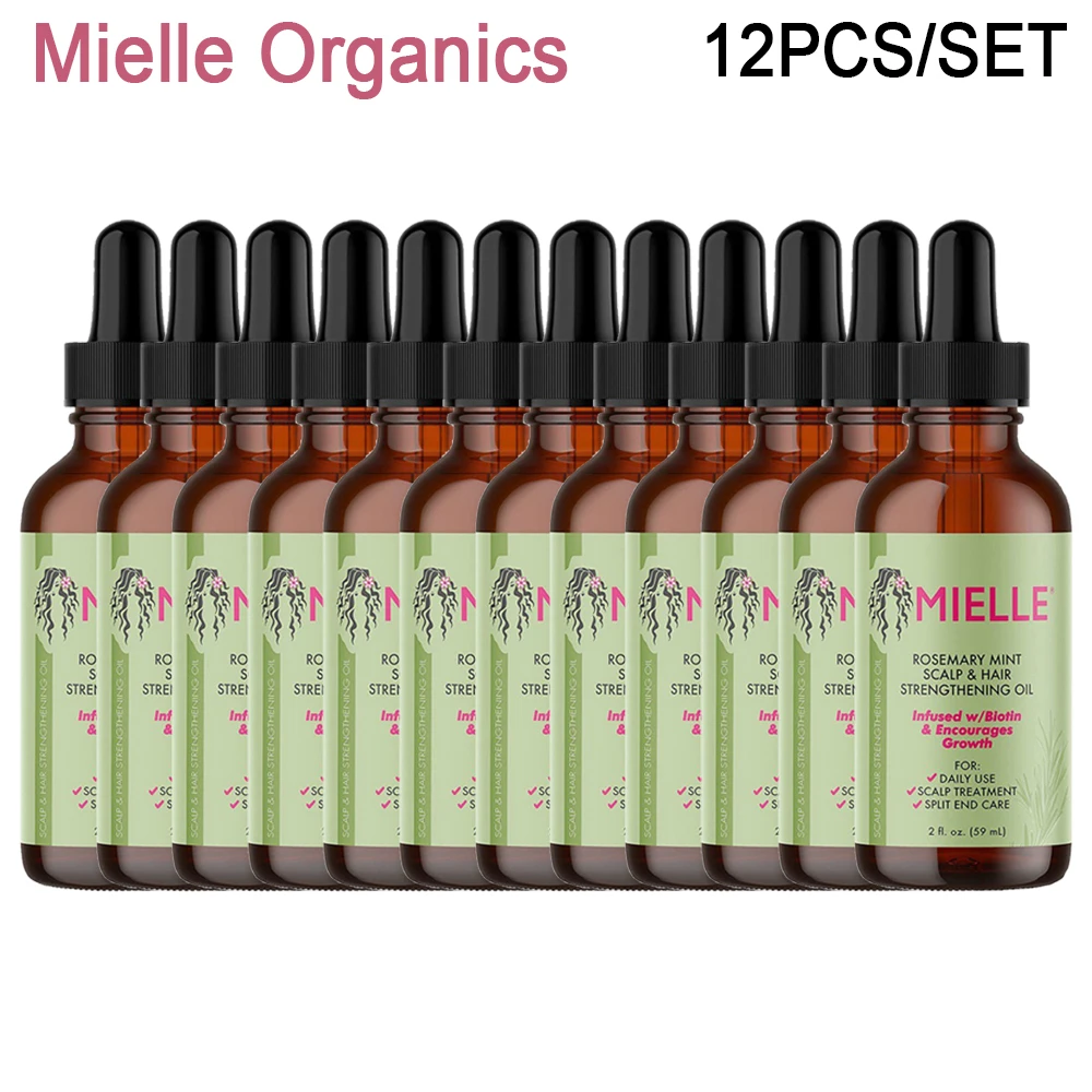 

12pcs Mielle Organics Rosemary Mint Scalp Hair Strengthening Oil Nourishing Treatment for Split Ends Dry Suitable to Hair