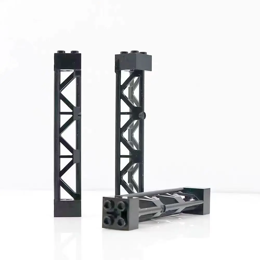 40PCS 기차 트랙 지지대 기둥 Moc 빌딩 블록 부품 2x2x10 거더 포스트 어셈블리 95347 58827 건축 브릭 장난감