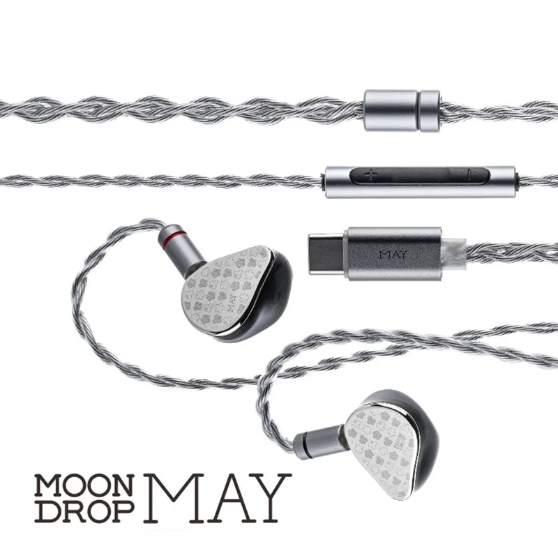 MOONDROP MAY DSP Casque USB-C en ligne Interactive DSP Dynamic Driver Communautés ar Driver Hybrid In-ear avec câble interchangeable