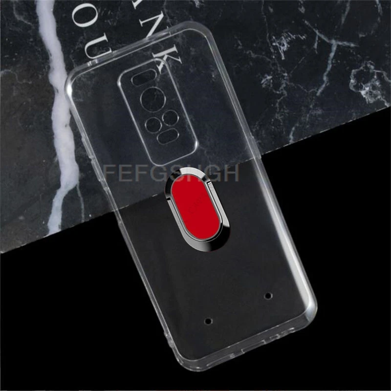 Rugged Back Ring Holder Bracket Phone Cover - TPU Soft Silicone Case