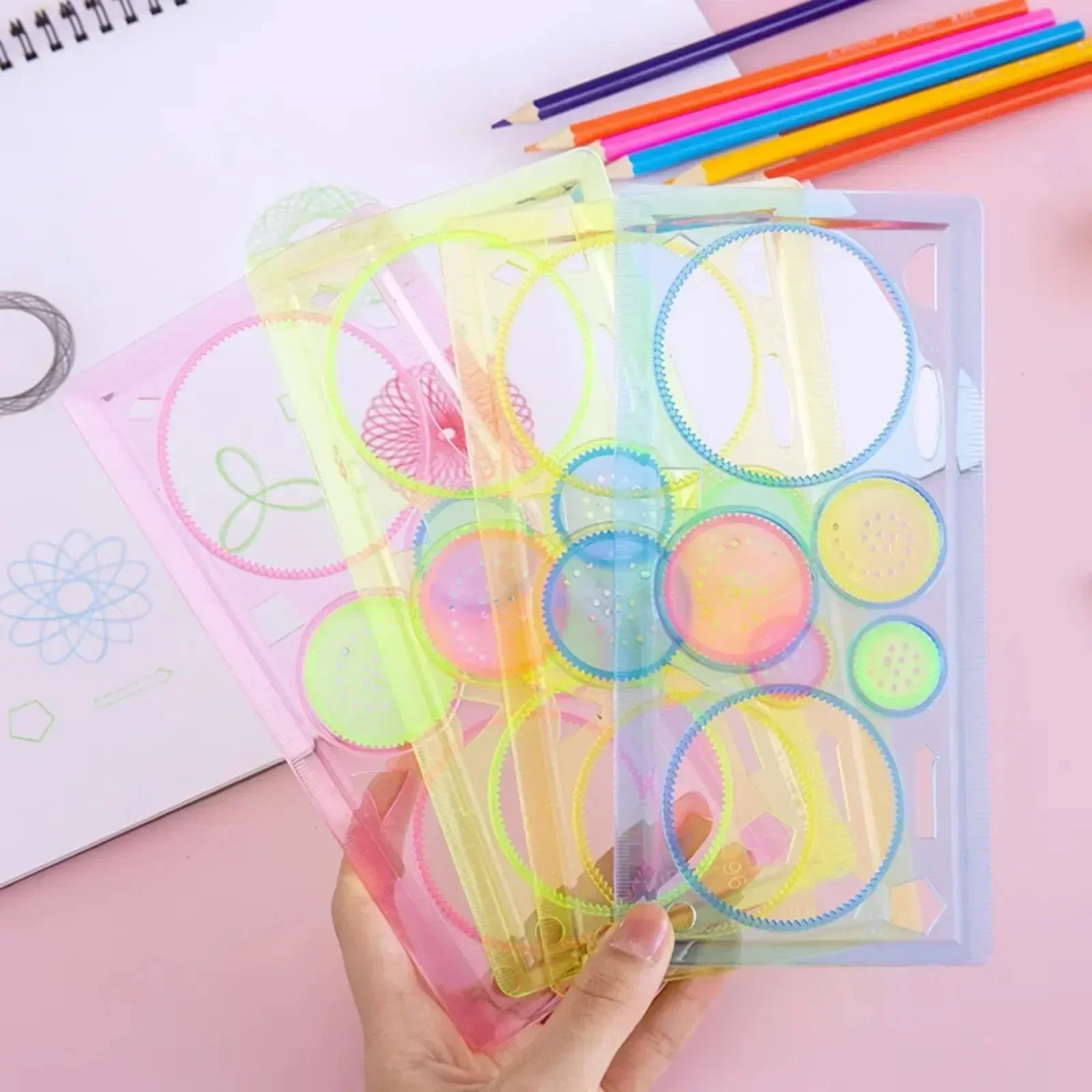 Creative Kids' Puzzle Colorful Drawing Ruler Set Learn Drawing Rule Students' DIY Tools 1pack/lot ruler set drawing ruler