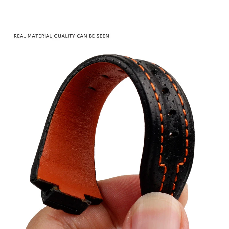 Premium Cowhide Leather Watch Strap - Sportura Series, 27x15mm