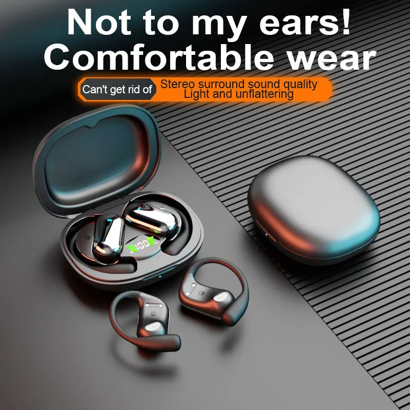 

2024 Tiktok New Bluetooth Headset Wireless Ear Hook Ear Clip Sports Headphones Waterproof Noise Reduction Earphone for Phone