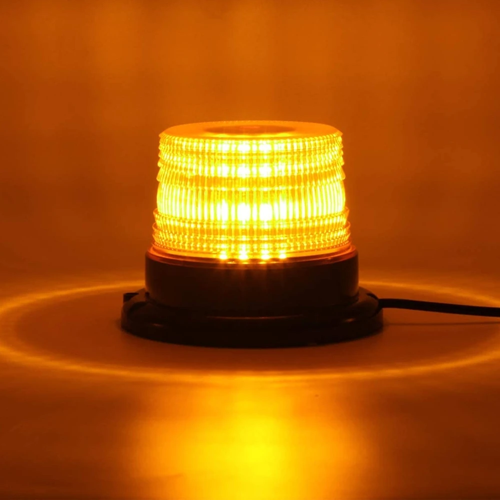 LED Strobe Light Circular Car Flashing Signal Magnetic Ceiling Police Emergency Lights Portable Warning Lighting 12-24V