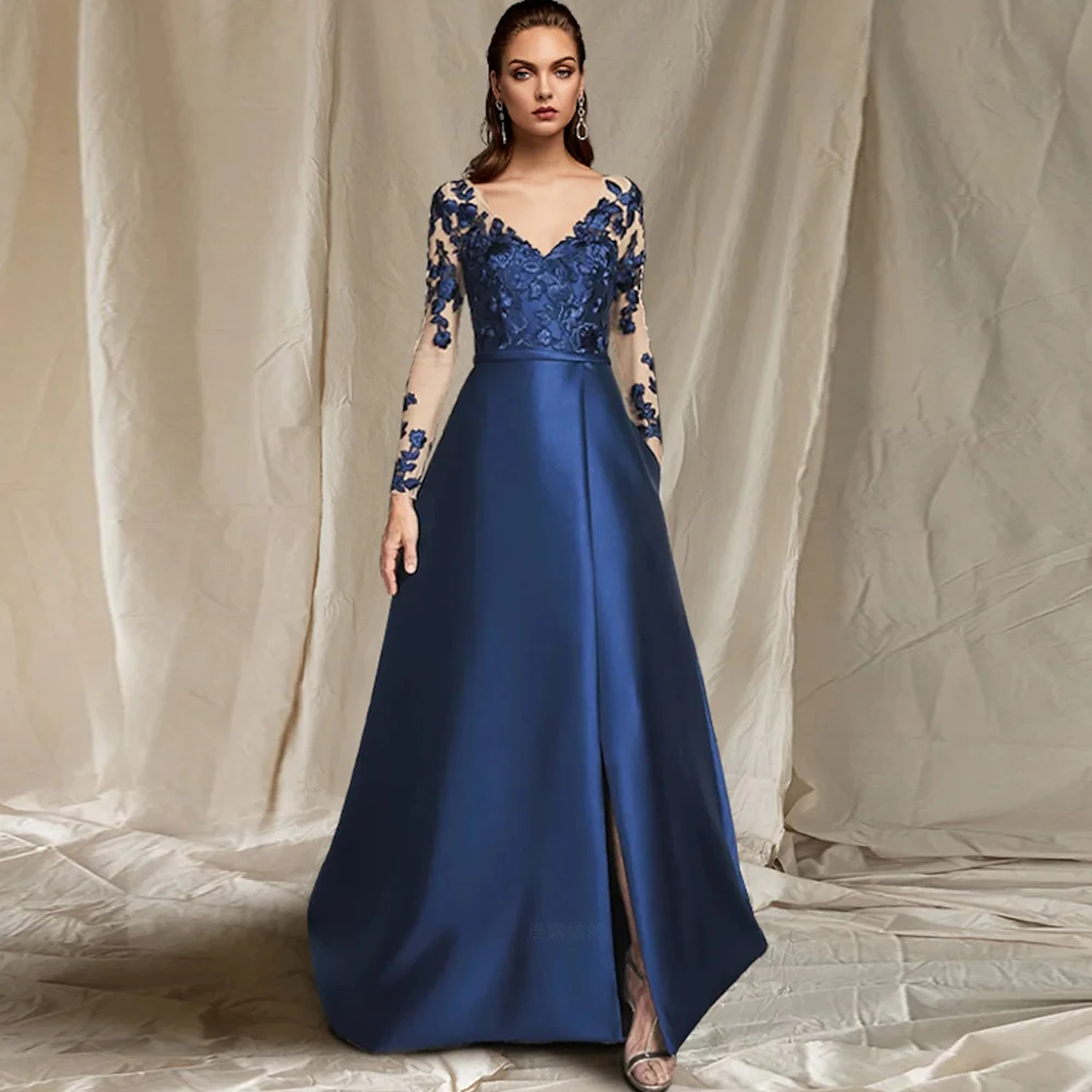 Vestido Azul Marinho Vestido Para MÃ£e Da Noiva 2018 Plus Size
