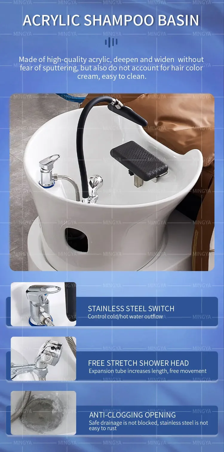 Factory custom Salon Hair Washing chair electric Massage Table head spa Shampoo Bed