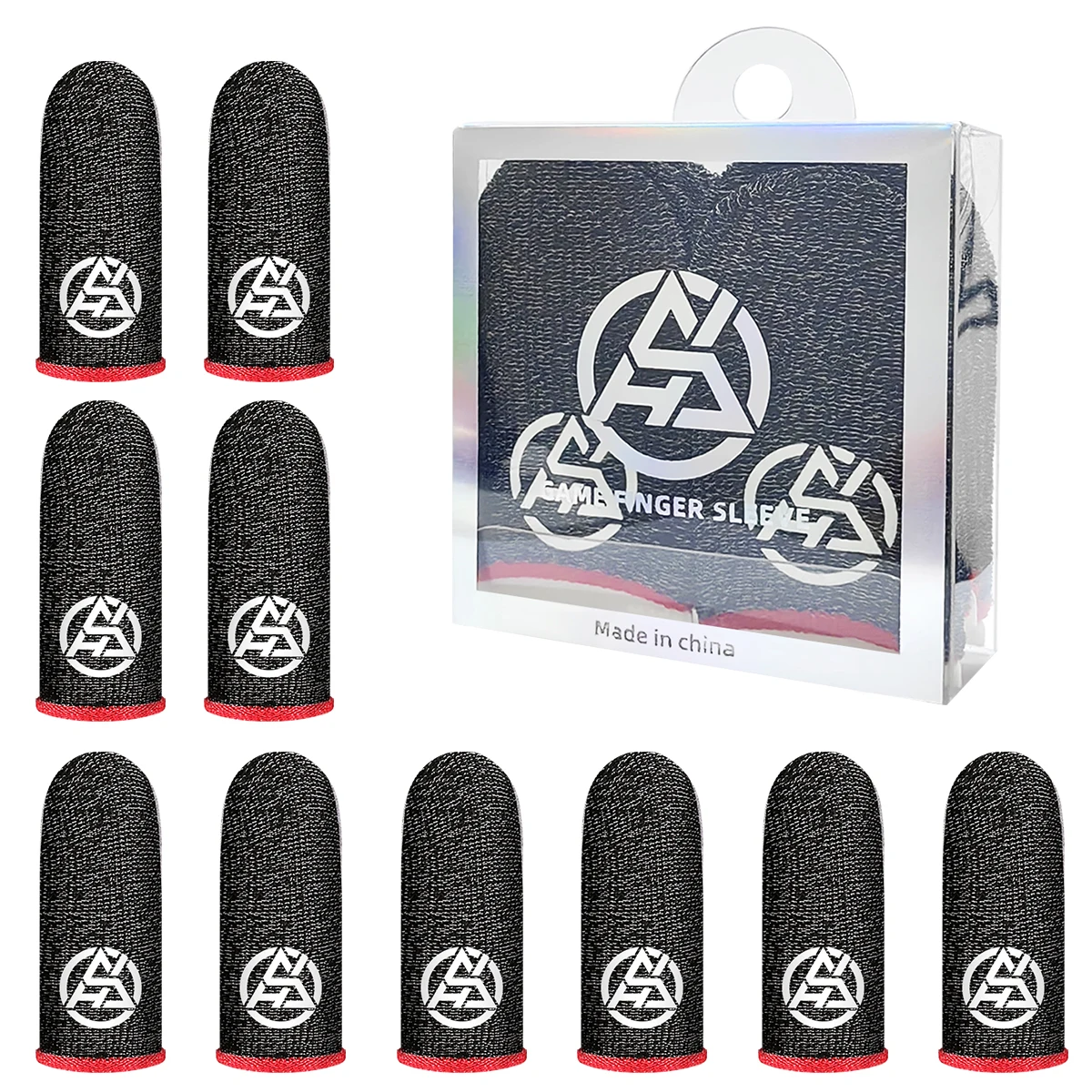 5 Paar Gaming-Fingerhüllen, schweißfest, für PUBG-Gamer, mobile Fingerhandschuhe, atmungsaktive Gaming-Fingerhüllen, Daumenprotektoren für Gamer