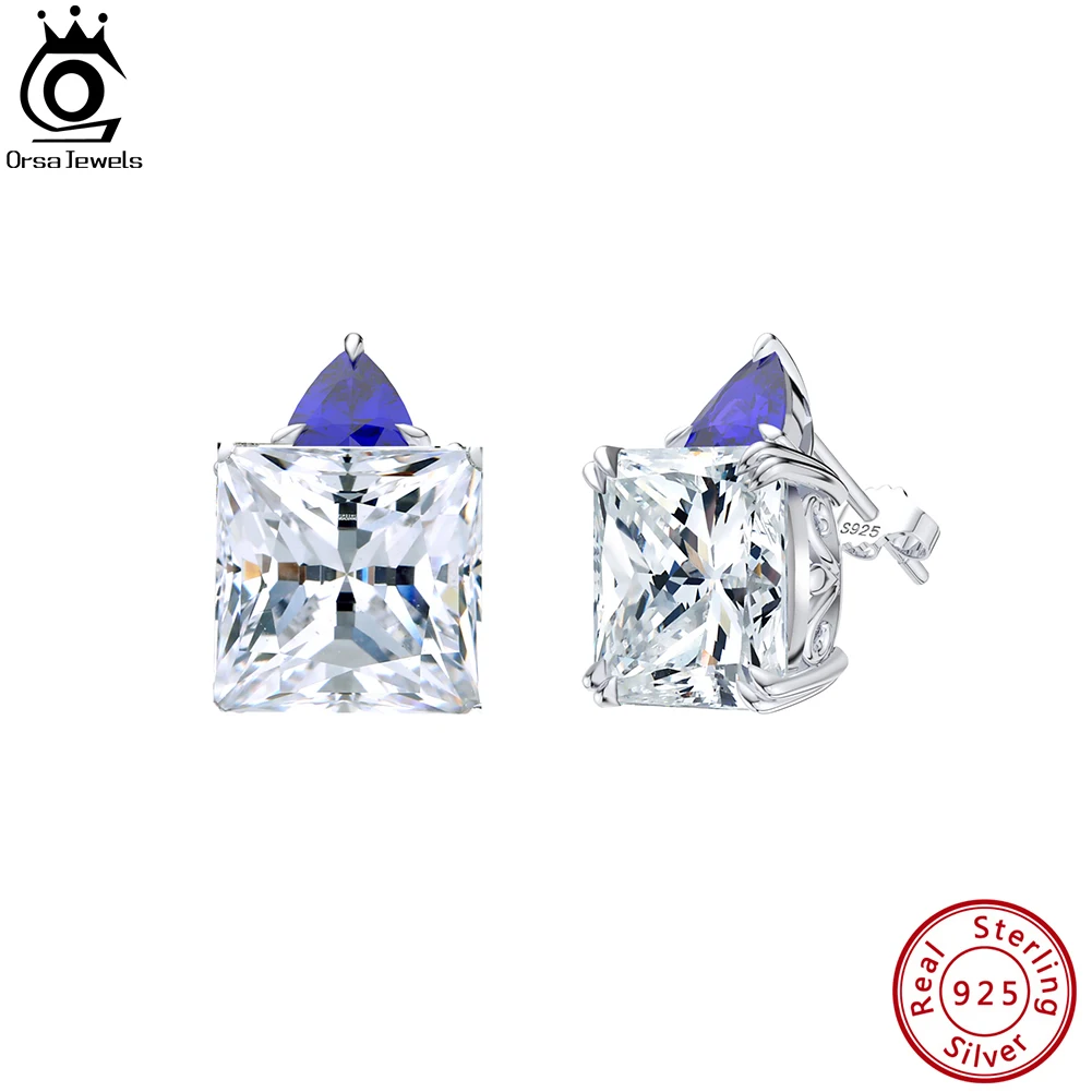 

ORSA JEWELS 8A Premium CZ Stud Earrings for Women with Created Tanzanite Exquisite 925 Sterling Silver Minimalism Jewelry LZE08