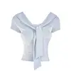 Korean Sle V-Ne ort Sve Modal Cotton Slimming T-irt Women's Summer Faionable Versatile Top Breathable Sweat Abso...
