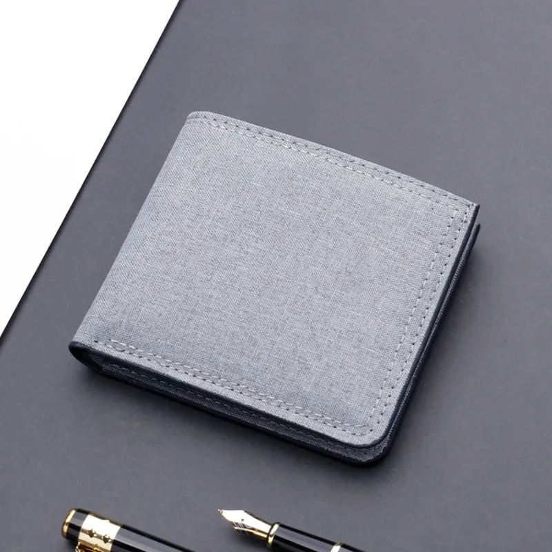 Premium Cowhide Foldable Denim Wallet with Coin and Card Holder