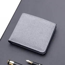 Premium Cowhide Foldable Denim Wallet with Coin and Card Holder (GRAY)