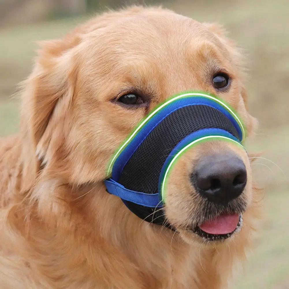 Dog Mouth Cover Adjustable Breathable Mesh Dog Puppy Muzzle Pet Face Protector Pet Supplies dog muzzle