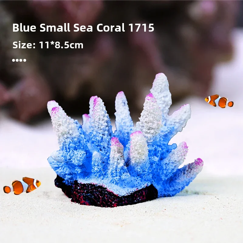 thumbnail image 1 of Decoración de paisaje de arrecife de coral artificial Adorno de acuario de agua de mar Formación rocosa de montaña falsa Casa de buceo Árbol de algas marinas, 1 of 5